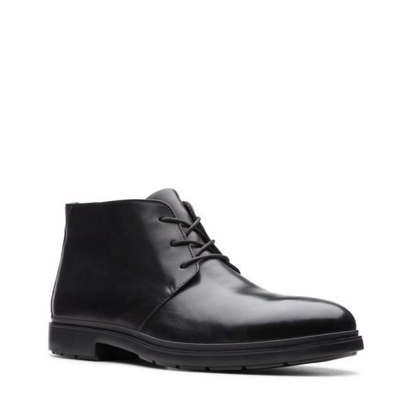 Clarks Mens Un Tailor Mid Wide Fit Boots Black | UK-6721809